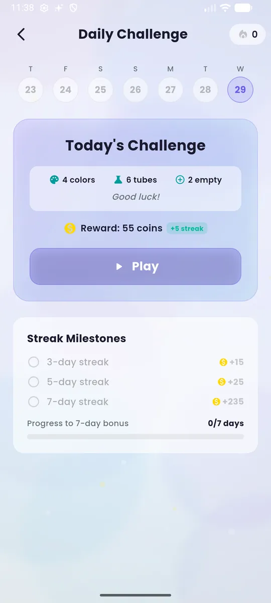 SortFlow — Daily challenge streak
