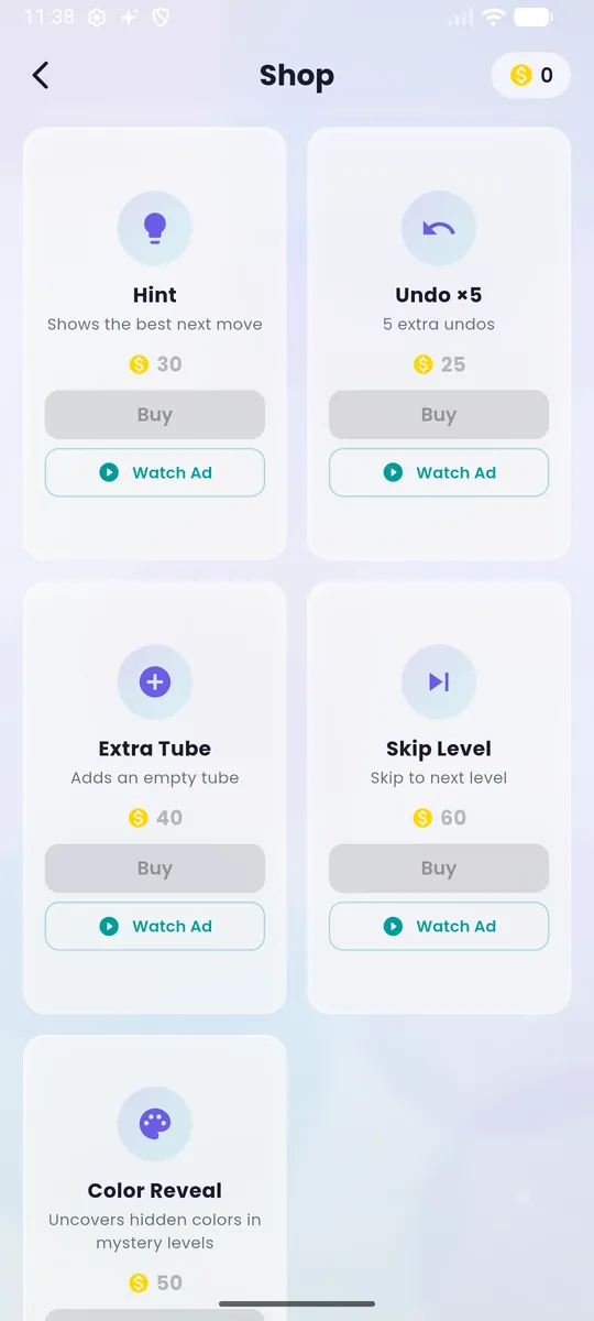 SortFlow — Power-up shop